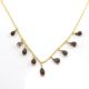 Smoky Drop stone necklace, Brass with 22k gold plated necklace, Handmade jewelry